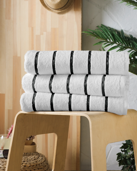 Black Stripe Pool and Beach Towel