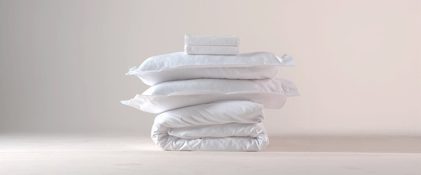 White Pillow Sham Microcheck Style