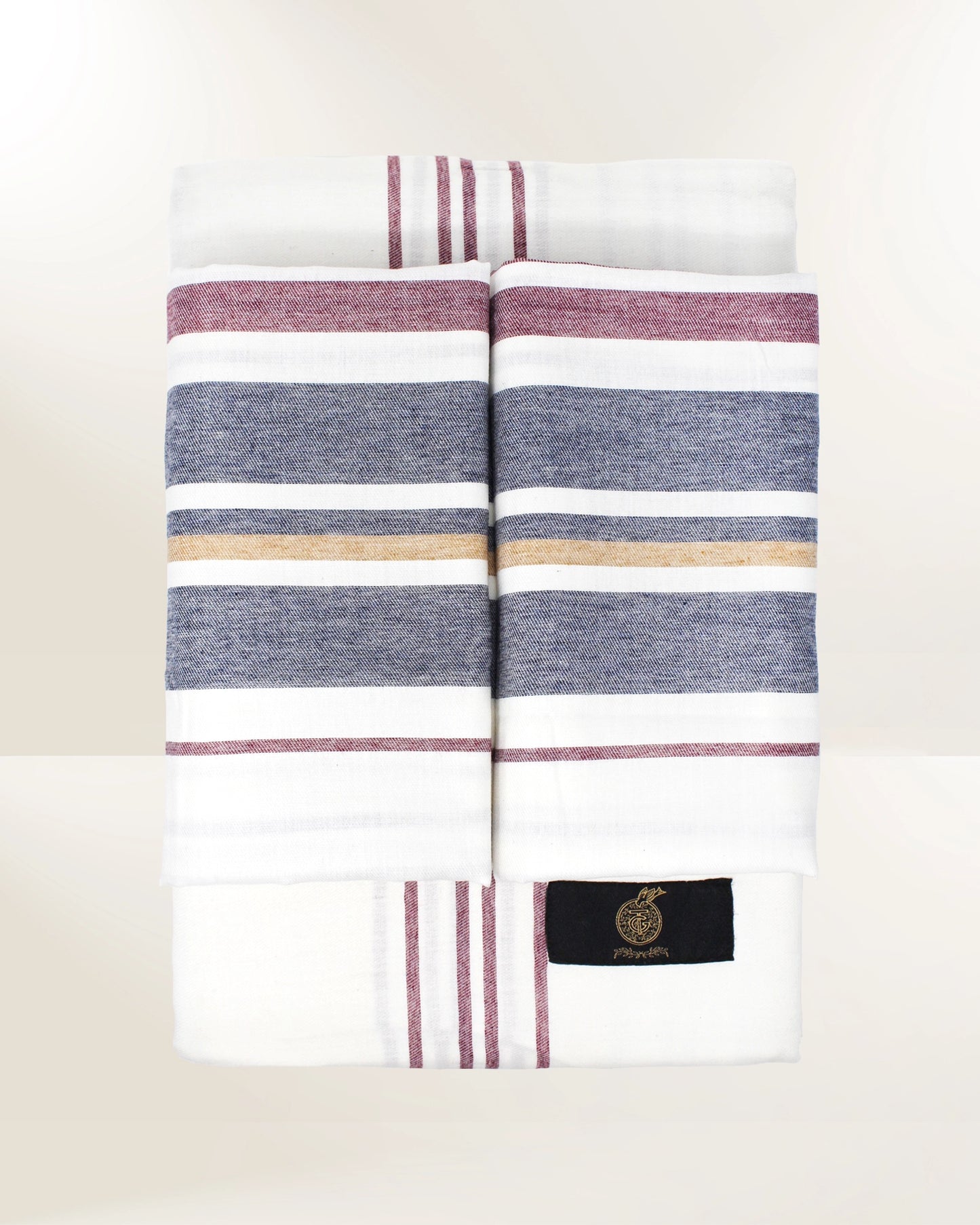 White Bedding Set with Darker Lines