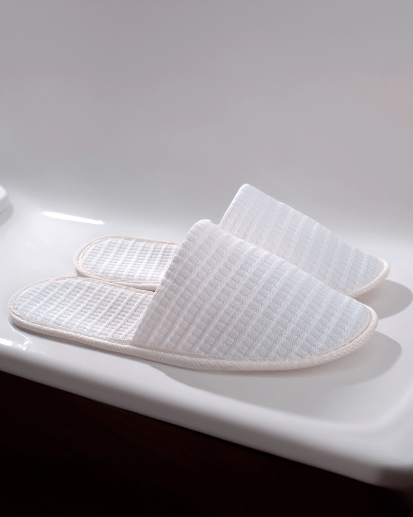 Waffle White Slippers