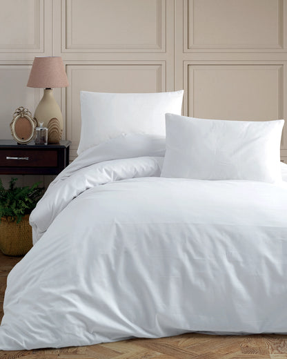 All White Luxury Duvet Cover With Flap