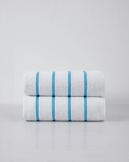 Turquoise Blue Stripe Pool and Beach Towel