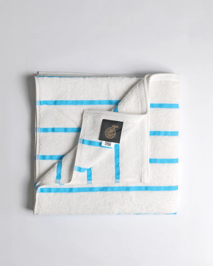 Turquoise Blue Stripe Pool and Beach Towel