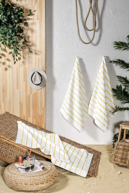 Yellow Stripe  Pool and Beach Towel